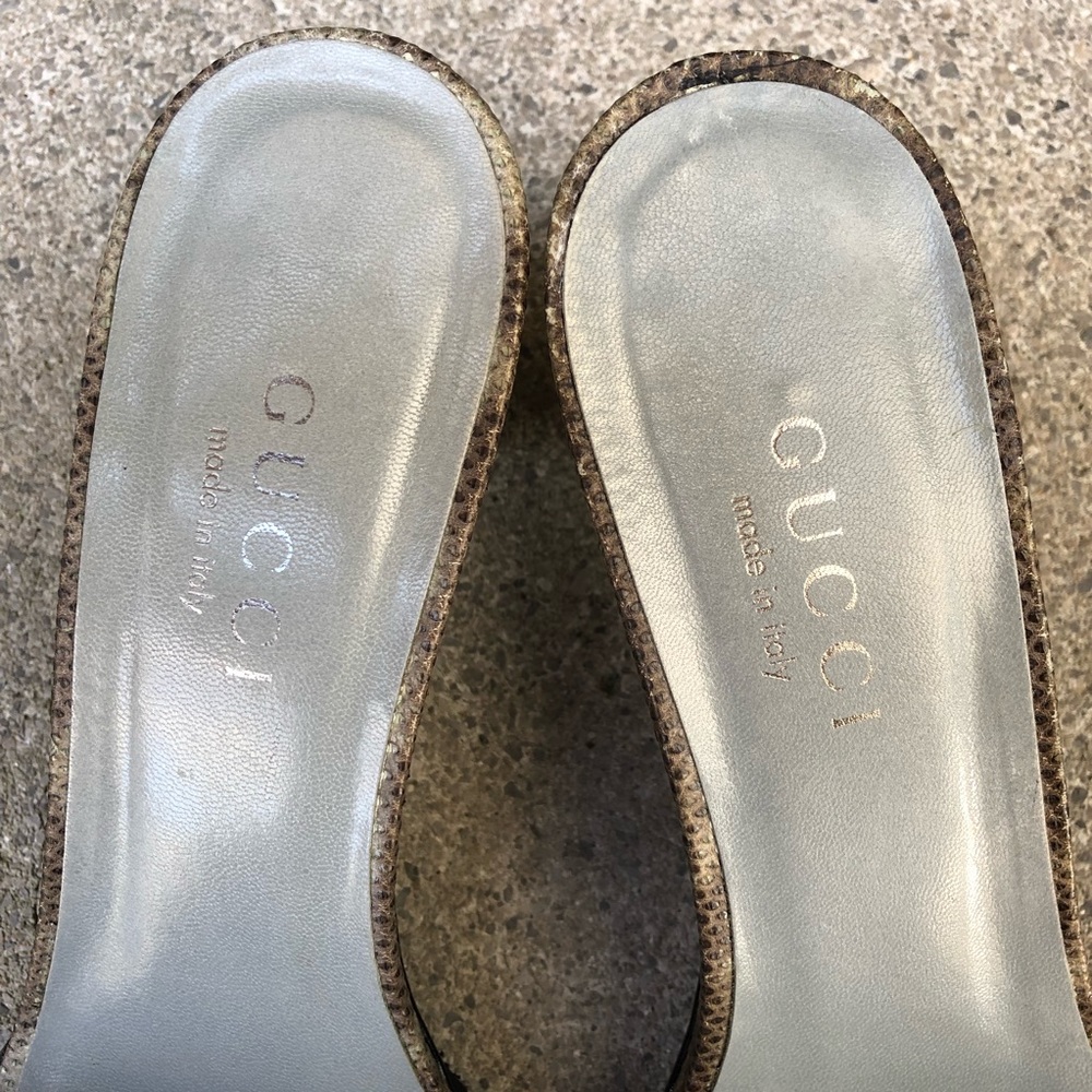 Gucci Snakeskin Slides green/black Tom Ford sz 10 - Picture 4 of 8